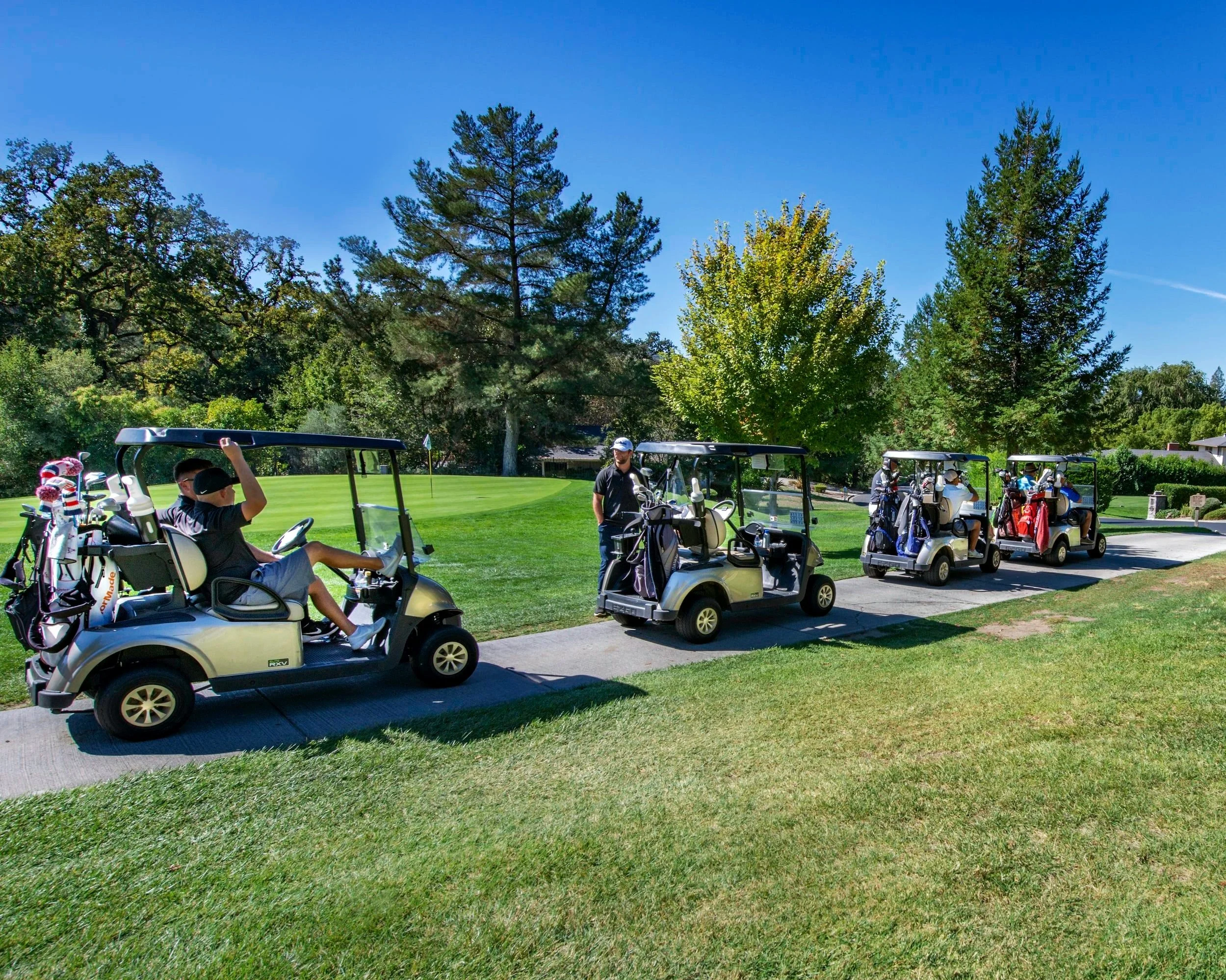 Golf carts at the course